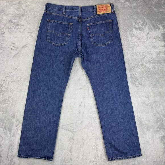 LEVIS 501xx Straight Leg Button Fly Mens Medium Wash Casual Denim Jeans 38x30 - Picture 2 of 9